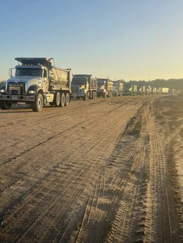 VLJ construction Tri-Axle Dump Truck Hauling