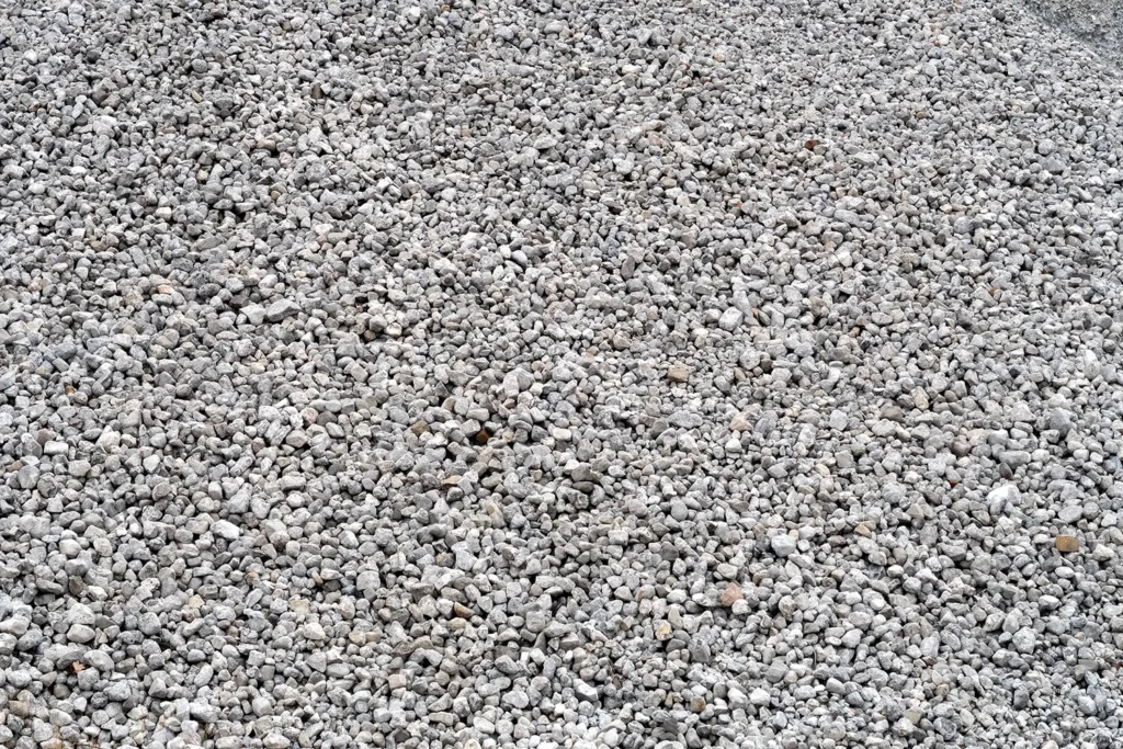a close-up of a pile of small rocks for concrete recycling