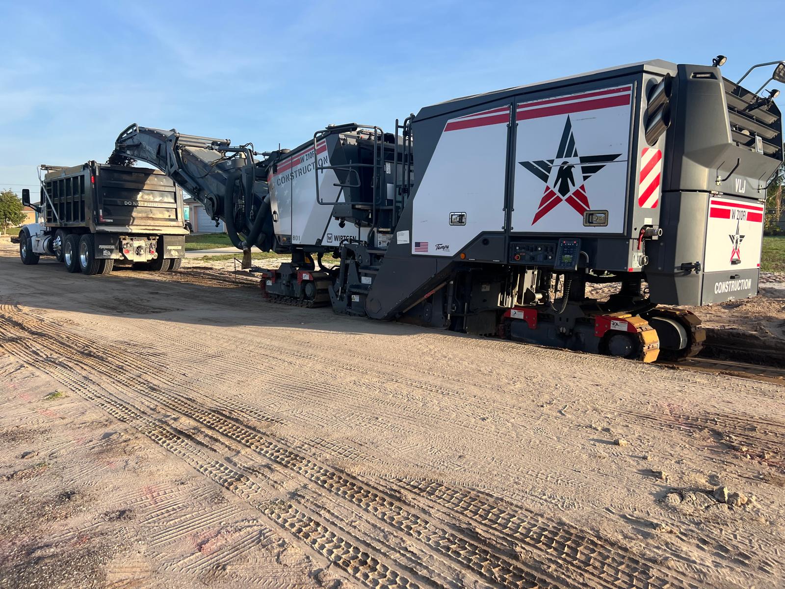 VLJ Construction Wirtgen milling machines staged for a project